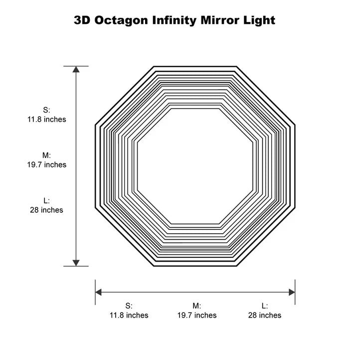 3D Octagon Infinity Mirror Light