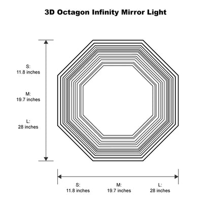 3D Octagon Infinity Mirror Light
